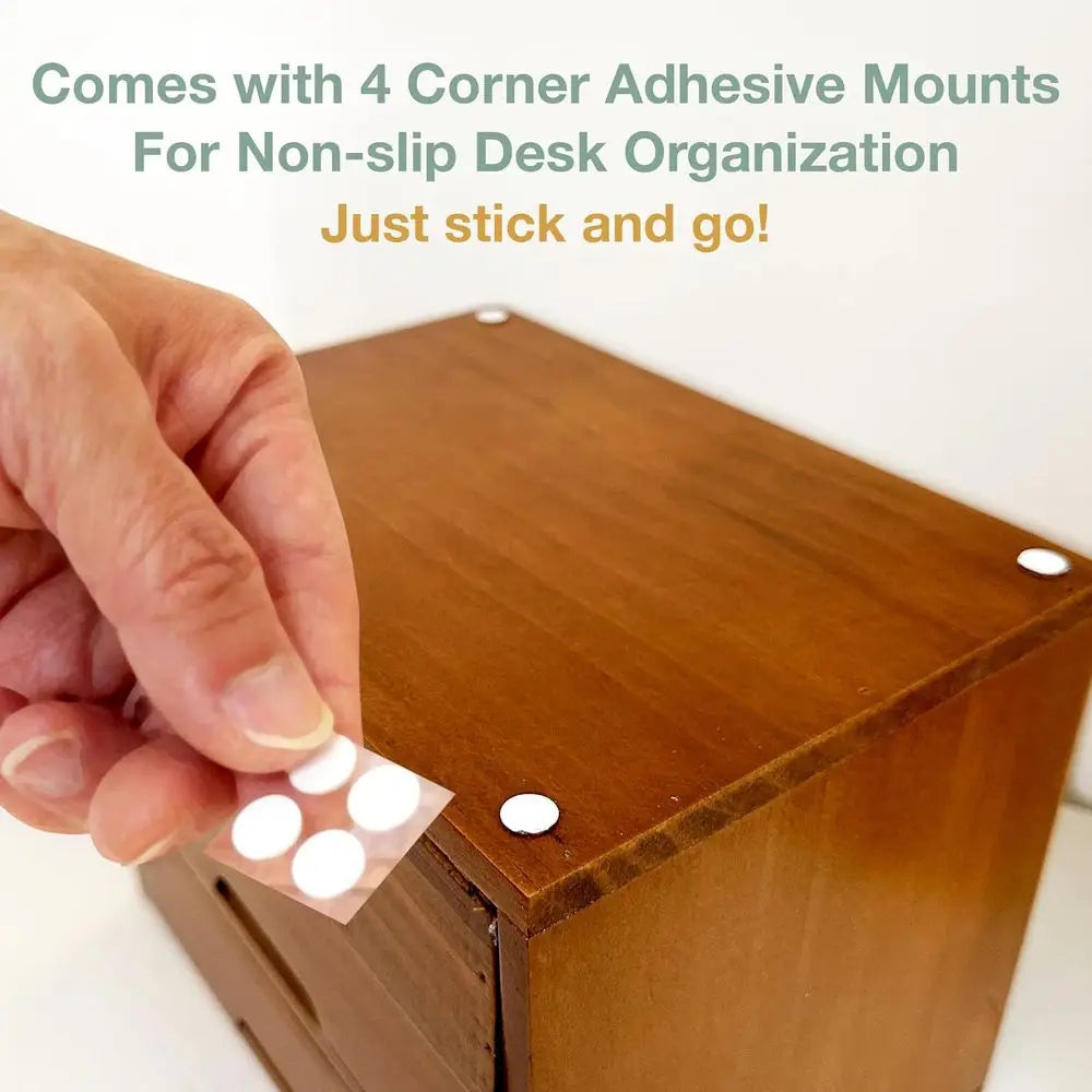 Desktop Storage Organizer in Natural Wood Design