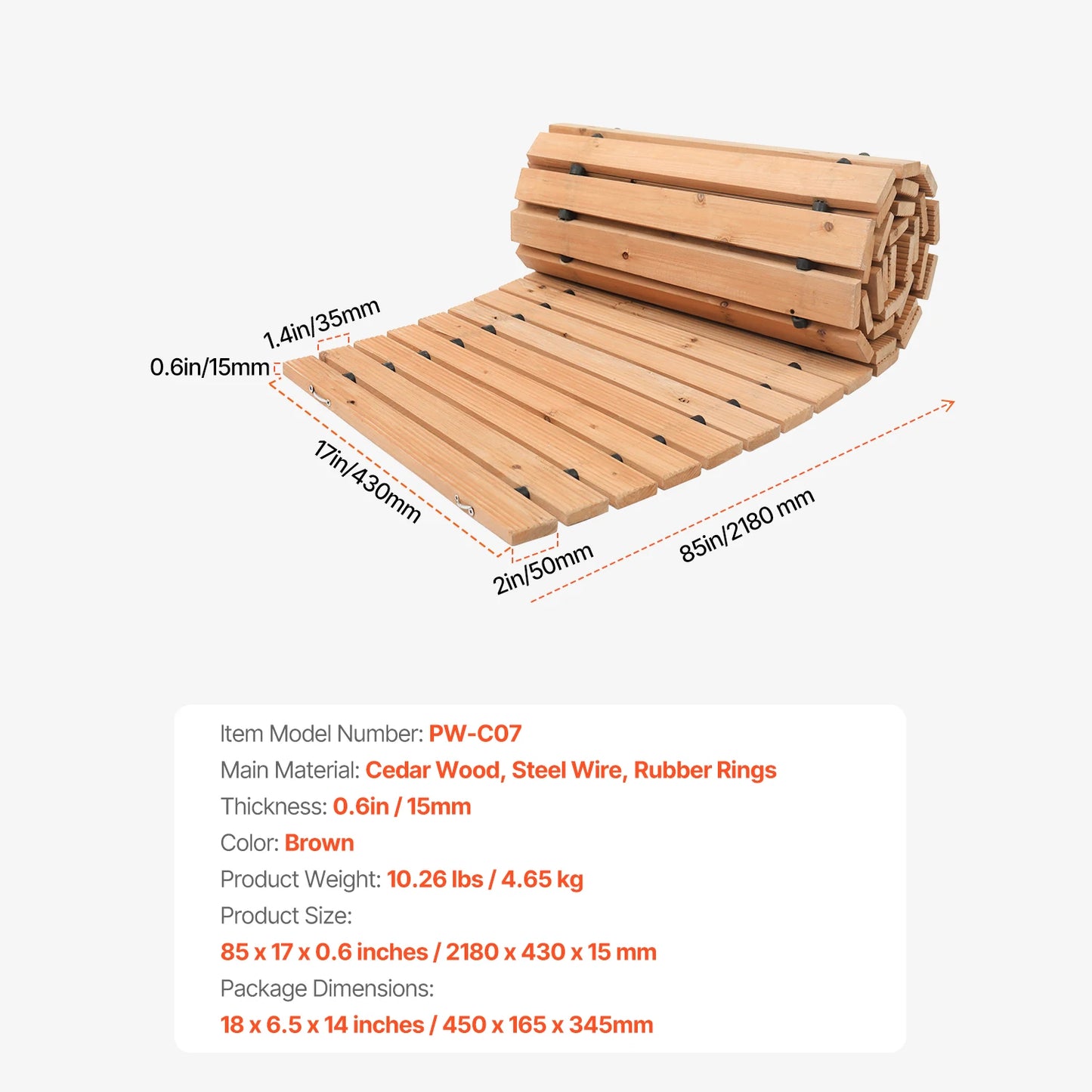 Wooden Walkway Non-Slip Roll Out Garden