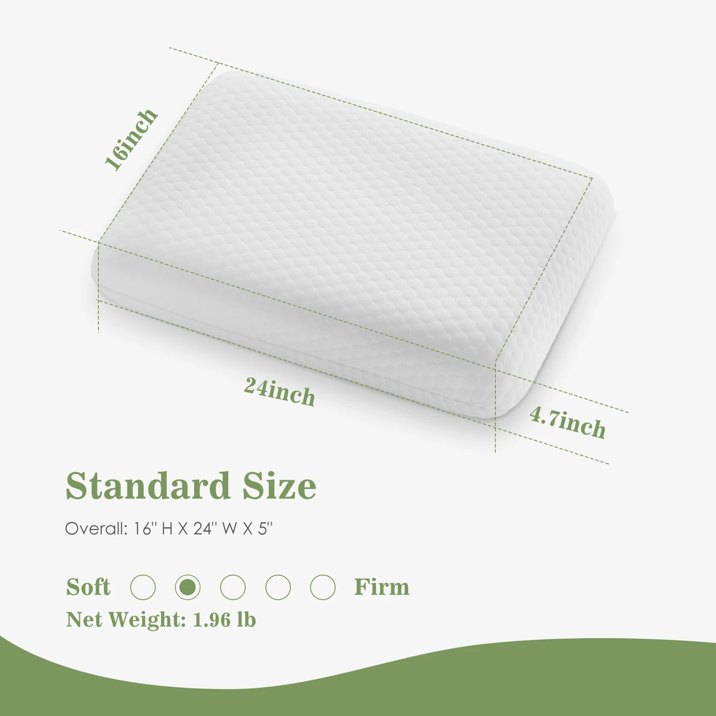 Memory Foam Pillows with Washable Comfort Cover