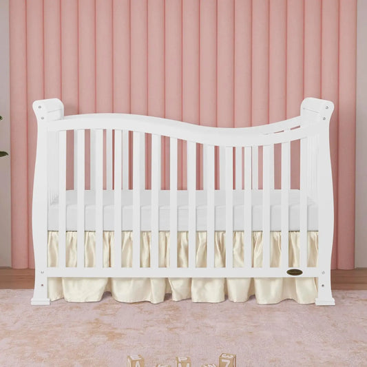 7-in-1 Convertible Full-Size Baby Crib in White