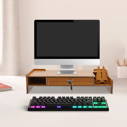 Wooden Desk Monitor Riser Computer Stand