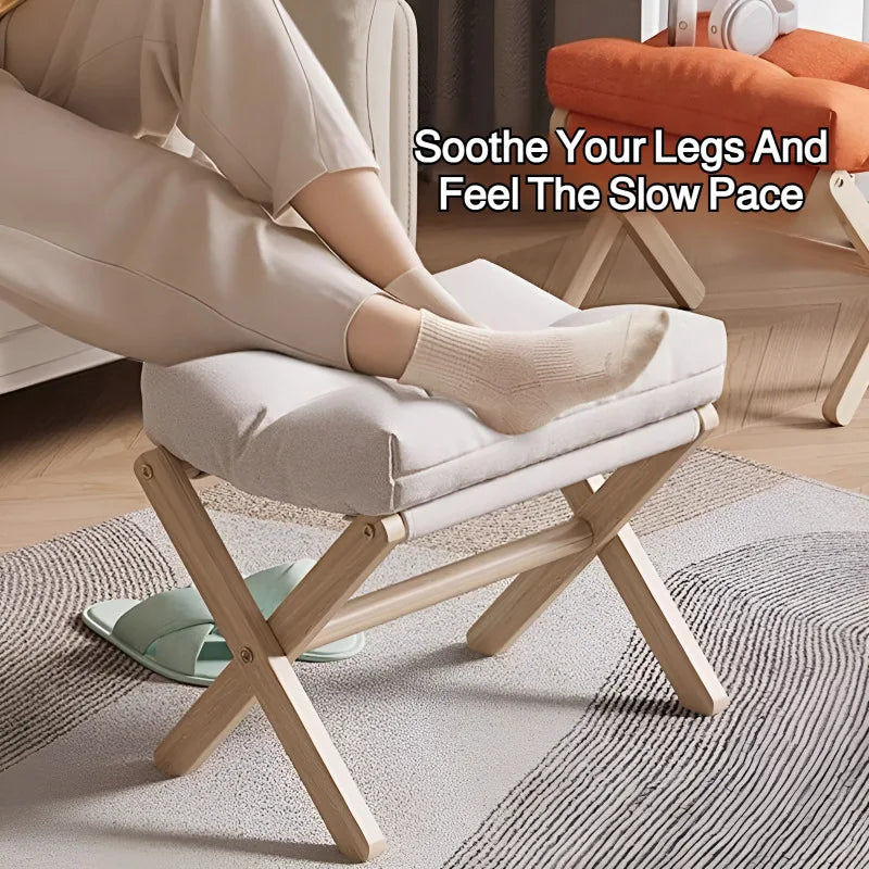 Solid Wood Shoe Changing Stool