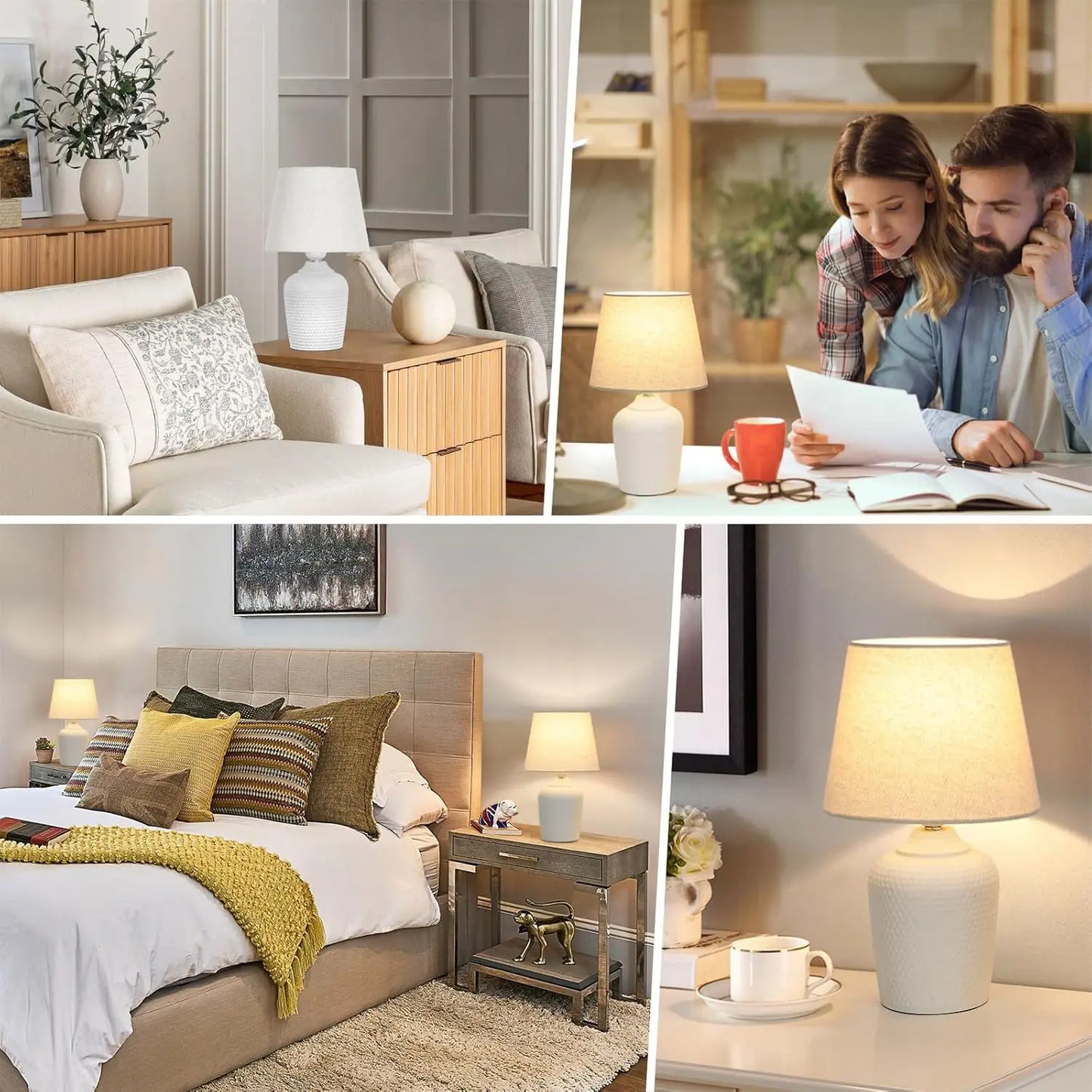 2 Small Table Lamps for Bedroom