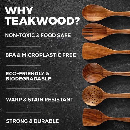 Kitchen 6 Piece Wooden Spoons for Cooking