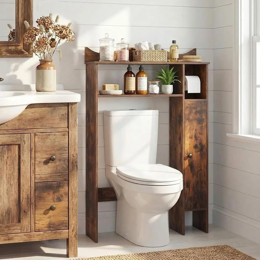 Over the Toilet Bathroom Organizer with Toilet Paper Holder