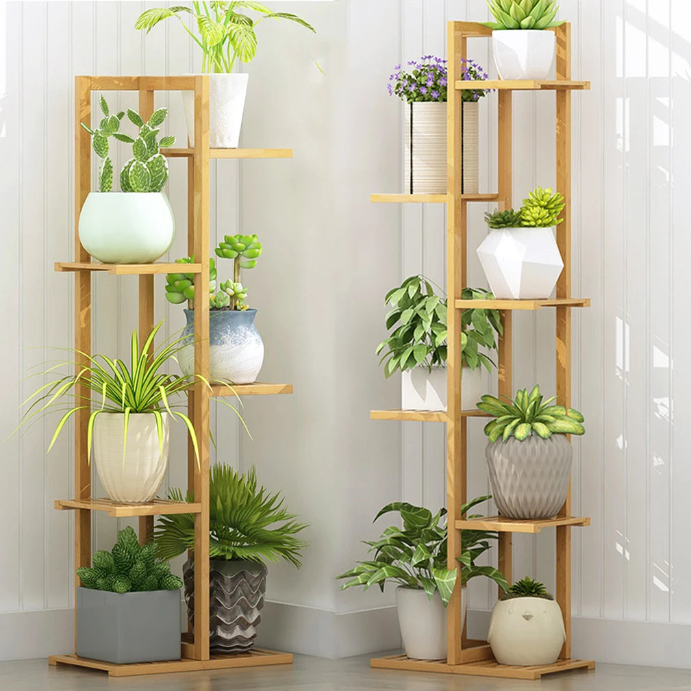 Vertically Bamboo Flower Shelf Rack Plant Stand