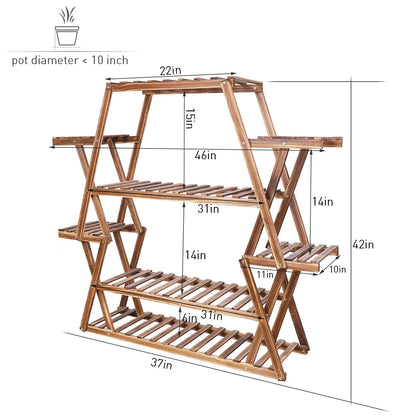 Extra Large Wood Flower Rack Indoor and Outdoor