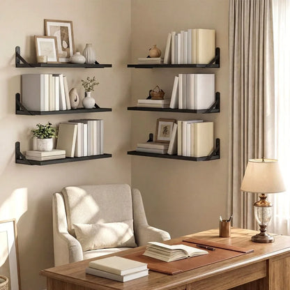 6pcs 16.5 Inch Wall Shelves Rustic Floating Shelf