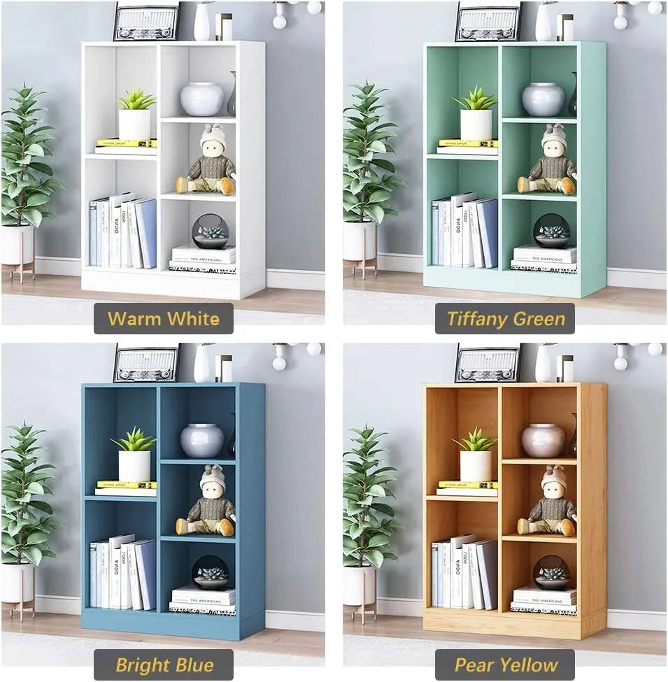 Wooden 3-Tier Open Shelf Bookcase with Base