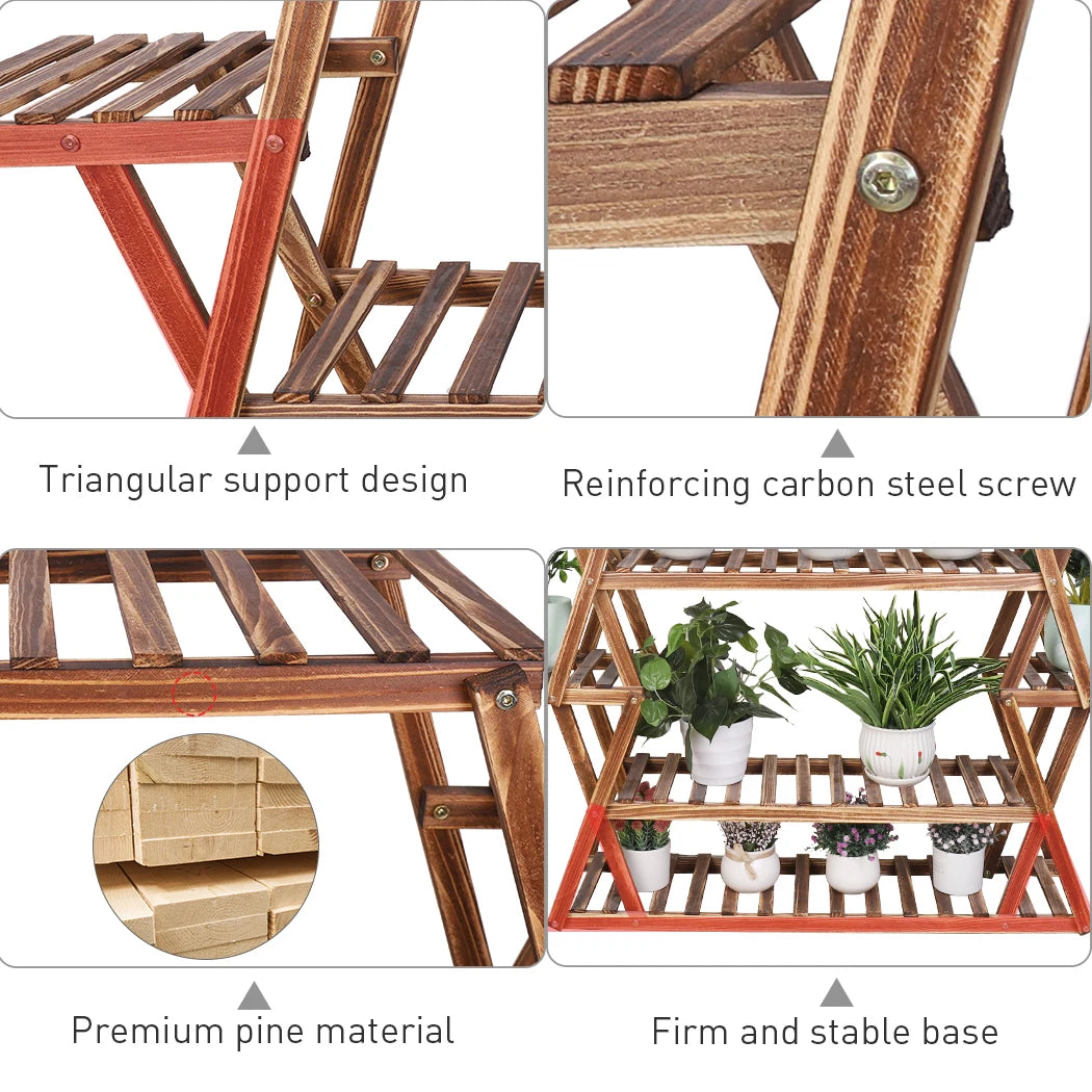 Extra Large Wood Flower Rack Indoor and Outdoor