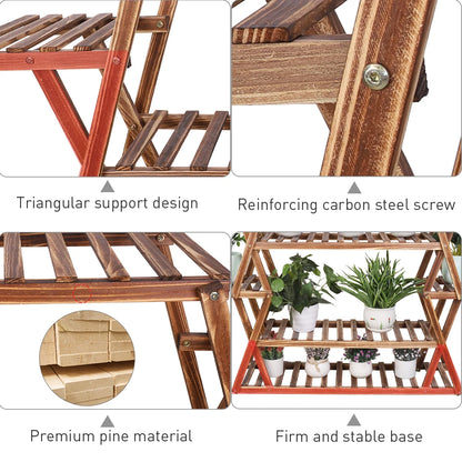 Extra Large Wood Flower Rack Indoor and Outdoor