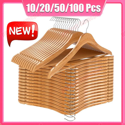 Wooden Suit Hangers Premium Natural Finish Home