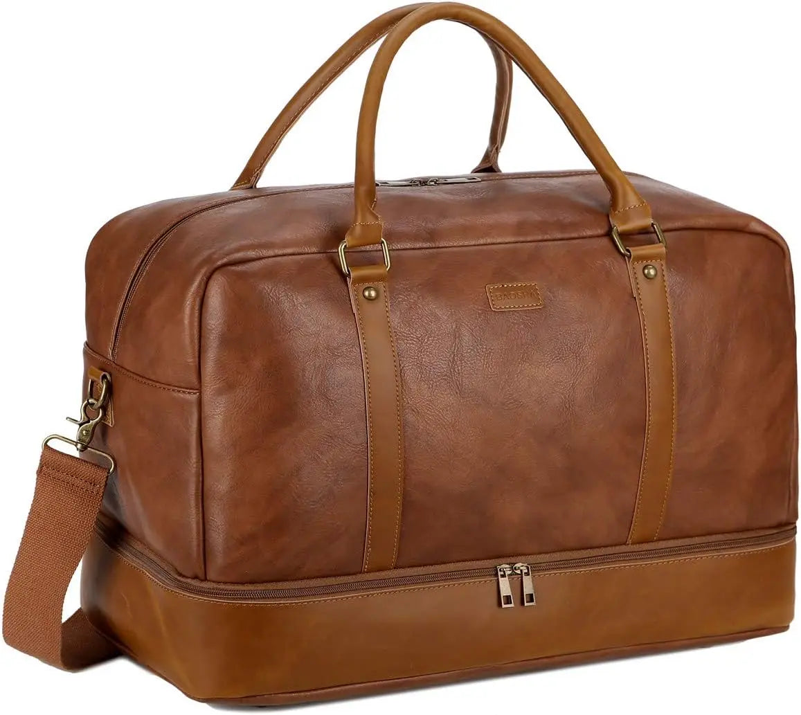 Large Vegan Leather Travel Duffel Weekender Bag