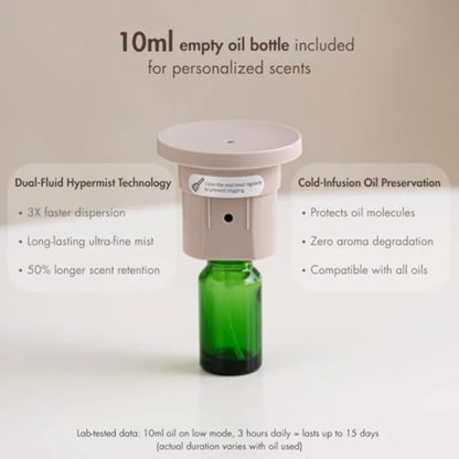 Waterless Essential Oil Diffuser w Solid Wood Cover