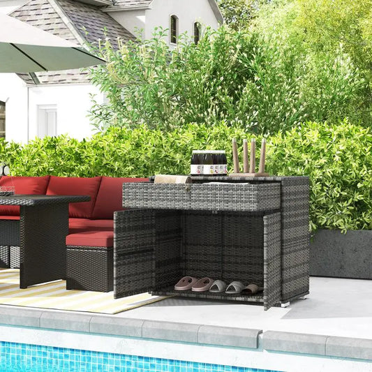Outdoor Towel Rack and Pool Toy Storage Cabinet