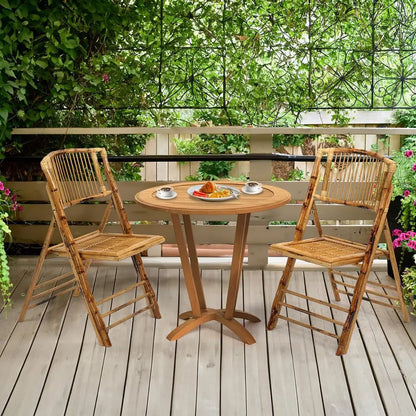 Bamboo Foldable Dining Wood Chairs