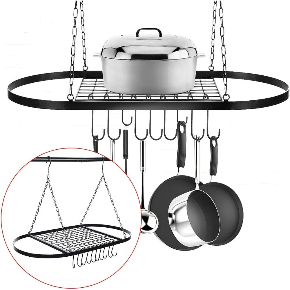 Pot Pan Rack Decorative Wall Mounted Storage