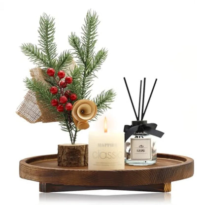 Round Decorative Wooden Tray
