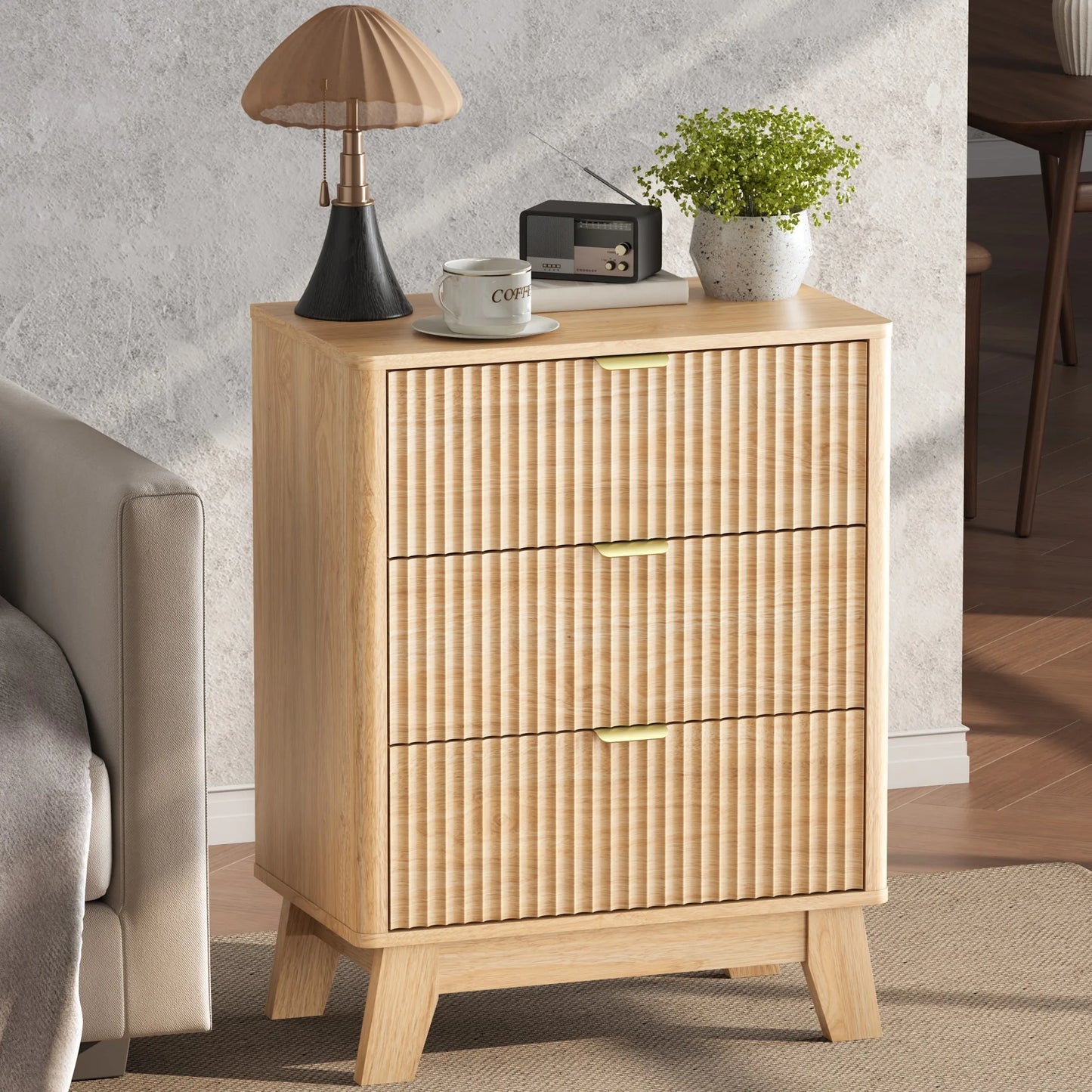 Mid-Century Modern Wooden Bedroom Nightstand