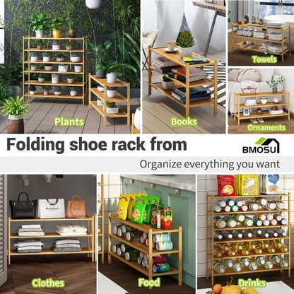 3Tier Bamboo Extended Shoe Rack