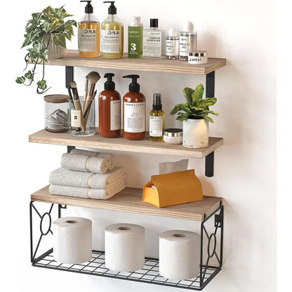 Bathroom Shelves Over Toilet with Storage Basket