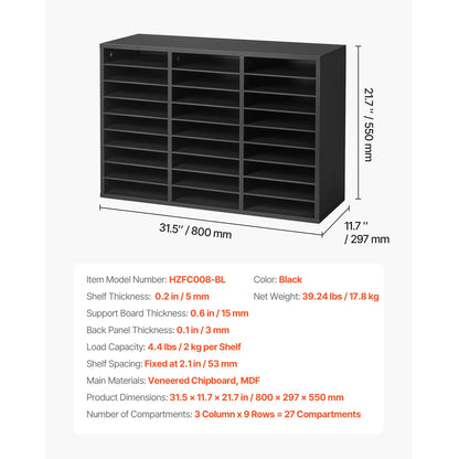 Compartment Office Mailbox with Removable Shelves