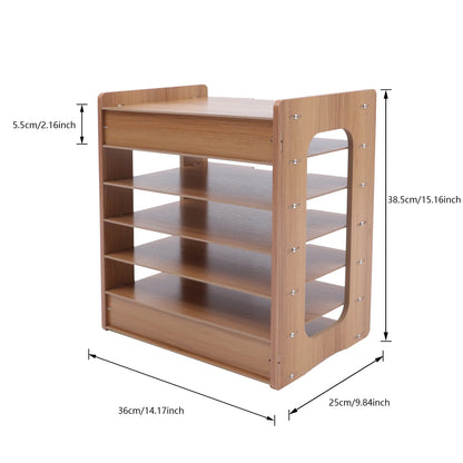 7Tier Wood Office Paper Organizer Desktop 36*25*38.5cm