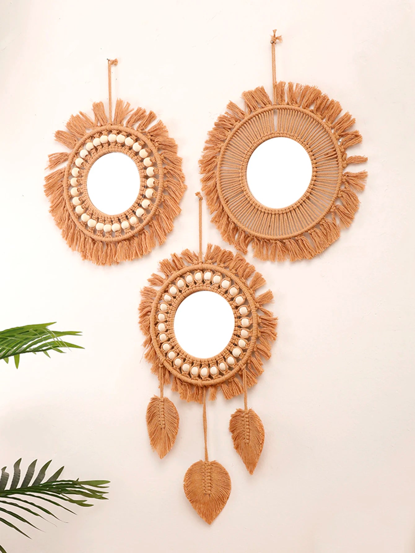 Hand Woven Decorative Wall Hanging Mirror