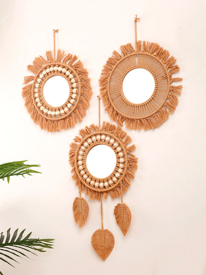 Hand Woven Decorative Wall Hanging Mirror