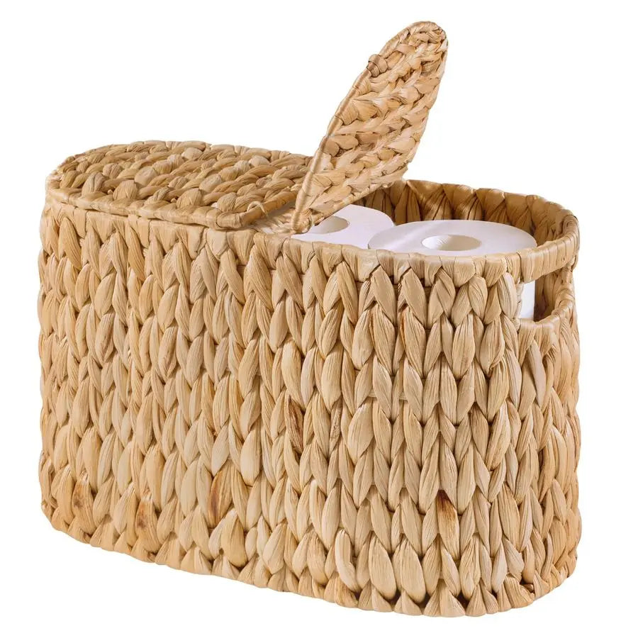 Toilet Paper Basket with Lid for 6 Rolls