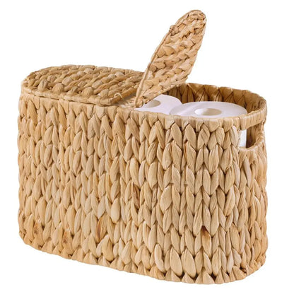 Toilet Paper Basket with Lid for 6 Rolls