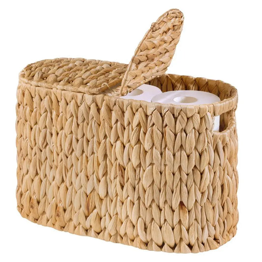 Toilet Paper Basket with Lid for 6 Rolls