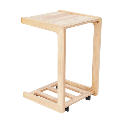 C-Shaped Small Side Table with Wheels