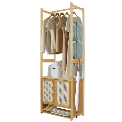 Clothing Stand Multifunctional Bamboo Rack Closet Organizer