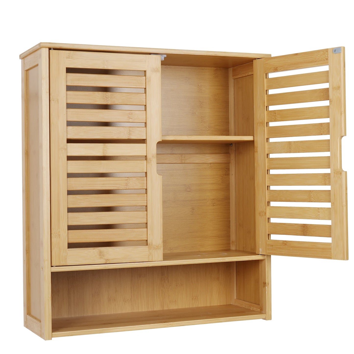 Wall-Mounted Bamboo Bathroom Cabinet Storage