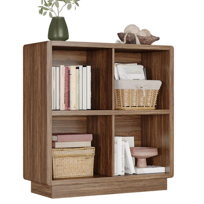 4 Cube Wooden Bookcase Storage Organizer