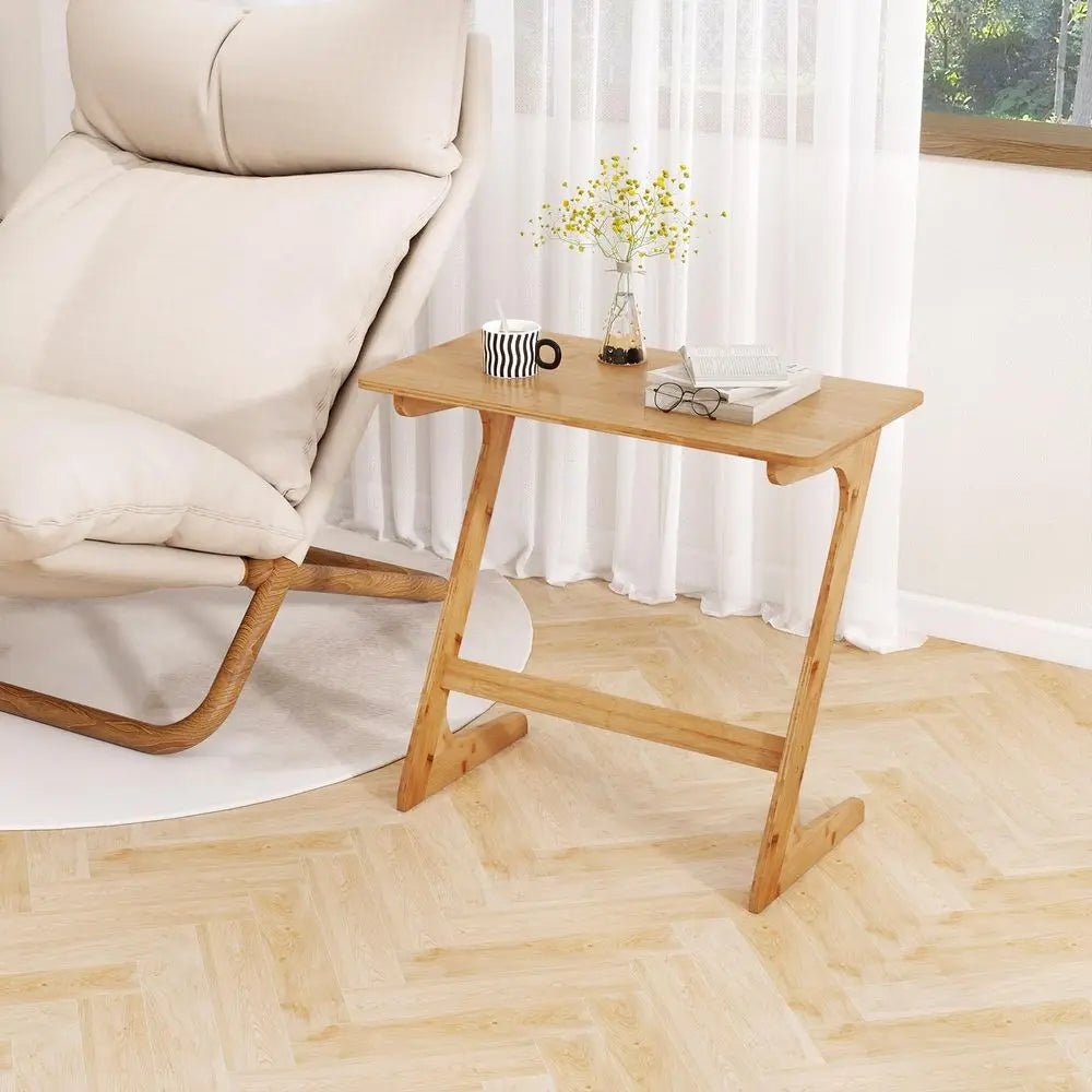 Bamboo TV Tray Table Z Shaped