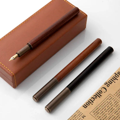Luxury Retro Wood Bronze Fountain Pen