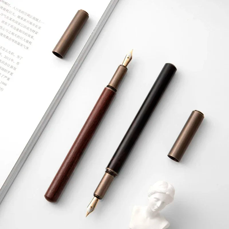 Luxury Retro Wood Bronze Fountain Pen