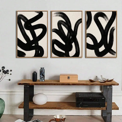 Wall Art Canvas Set Abstract Lines Pictures