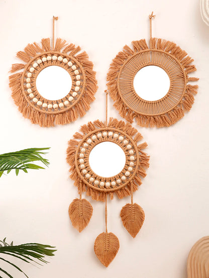 Hand Woven Decorative Wall Hanging Mirror