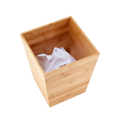 Bamboo Bathroom Waste Bin Eco Friendly Compact Design