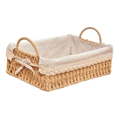 Woven Storage Baskets Kitchen Organizer with Handles
