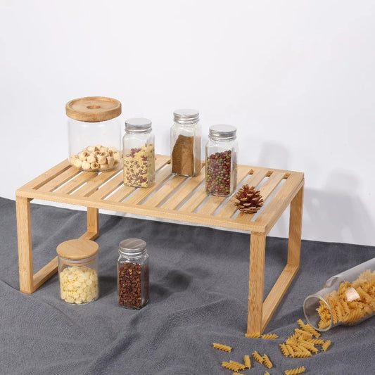 Stackable Bamboo Shelf  Storage Organizer