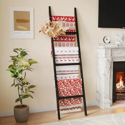 Bamboo Towel Rack 6-Tier Blanket Ladder
