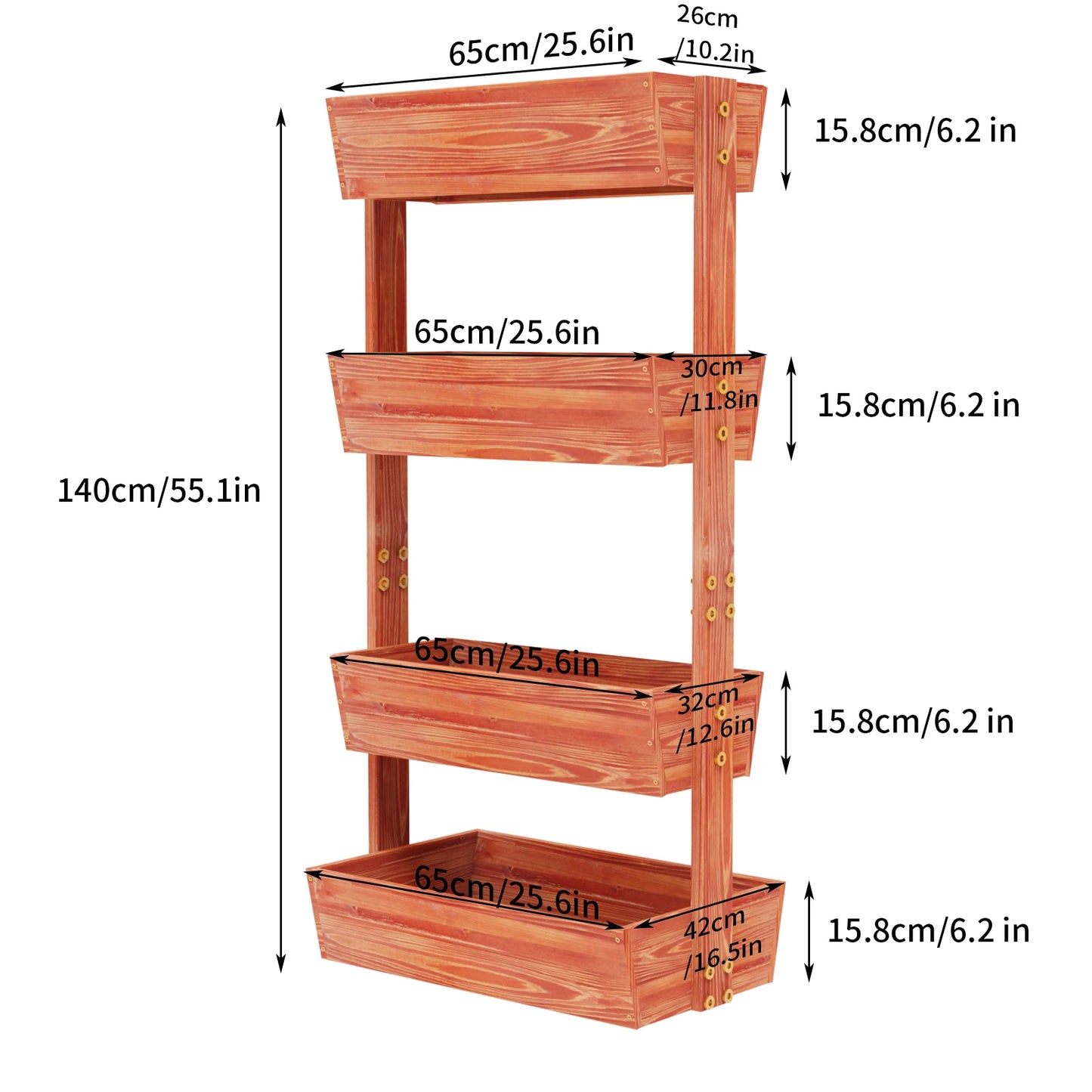 4-Tier Vertical Raised Planter Box Elevated Garden Bed
