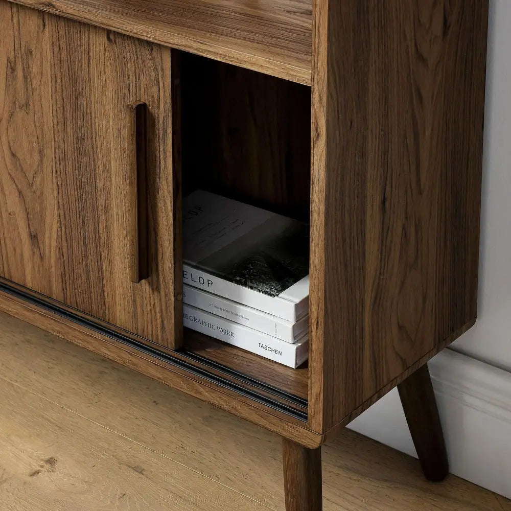 8 Shelf Bookcase with Sliding Doors