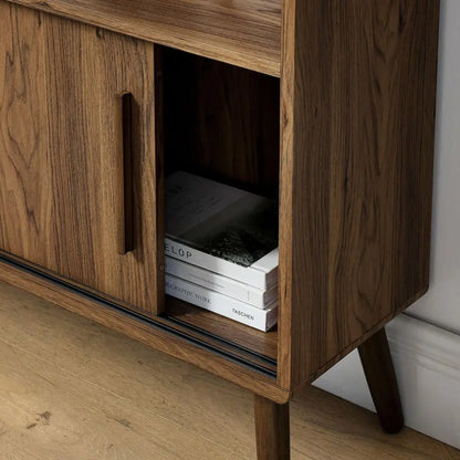 8 Shelf Bookcase with Sliding Doors