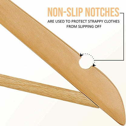 Wooden Suit Hangers Premium Natural Finish Home