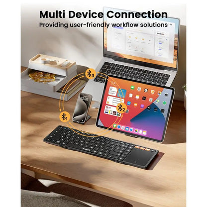 Foldable Keyboard with Touchpad Travel Keyboards
